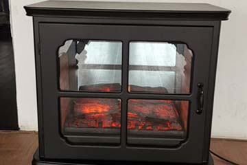 Front view of heat surge electric fireplace