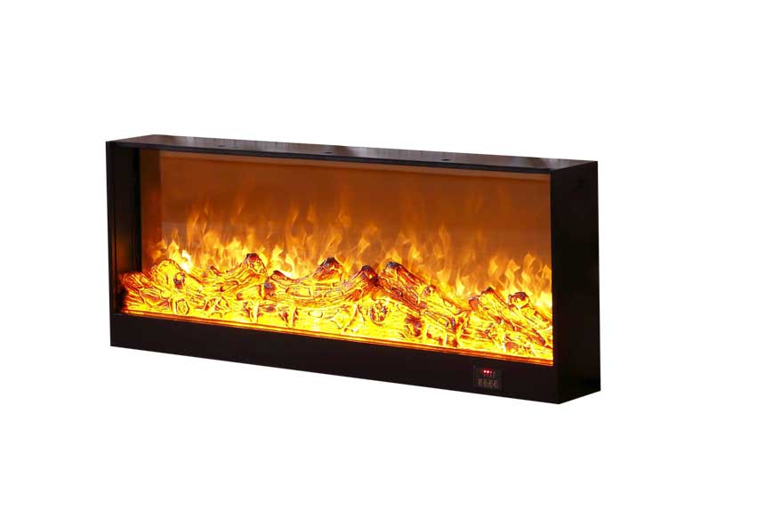 Side view of spectrafire electric fireplace