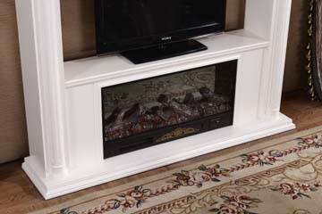 electric fireplace and media entertainment mantel