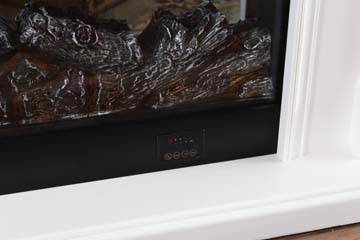 Detail of electric fireplace surround