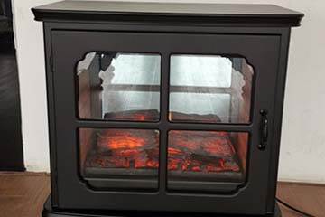 Heat surge electric fireplace that heats 1000