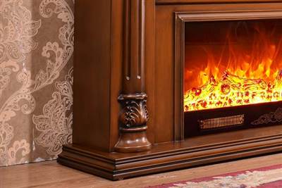 detail of duraflame electric fireplace tv stand