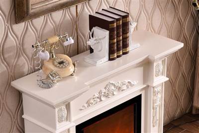 detail of cheap electric fireplace