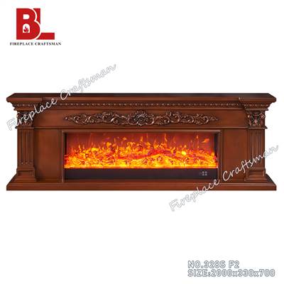 cherry wood electric fireplace